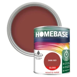 Homebase Interior Quick Dry Gloss Paint Dark Red - 750ml