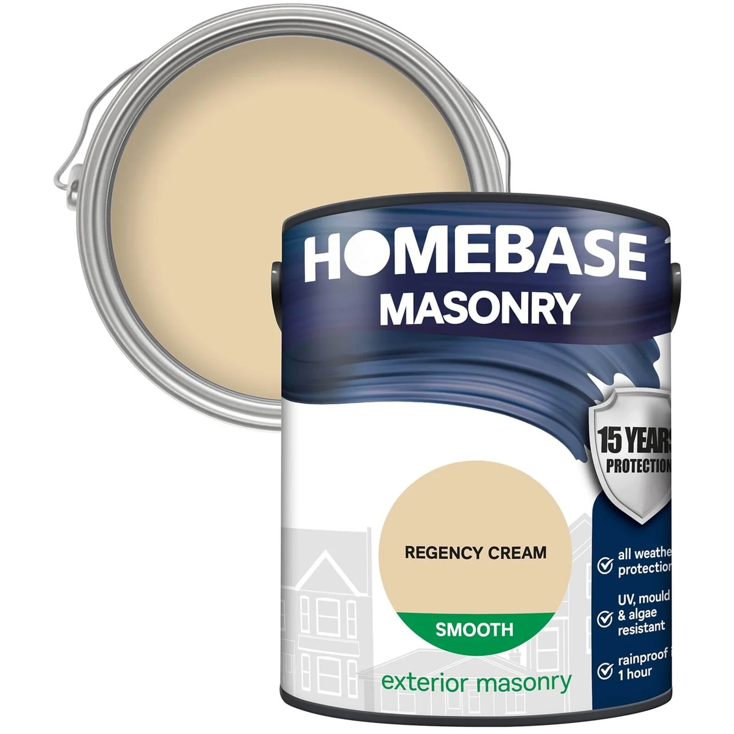 Homebase Smooth Masonry Paint - Regency Cream 5L 3 Homebase Smooth Masonry Paint - Regency Cream 5L