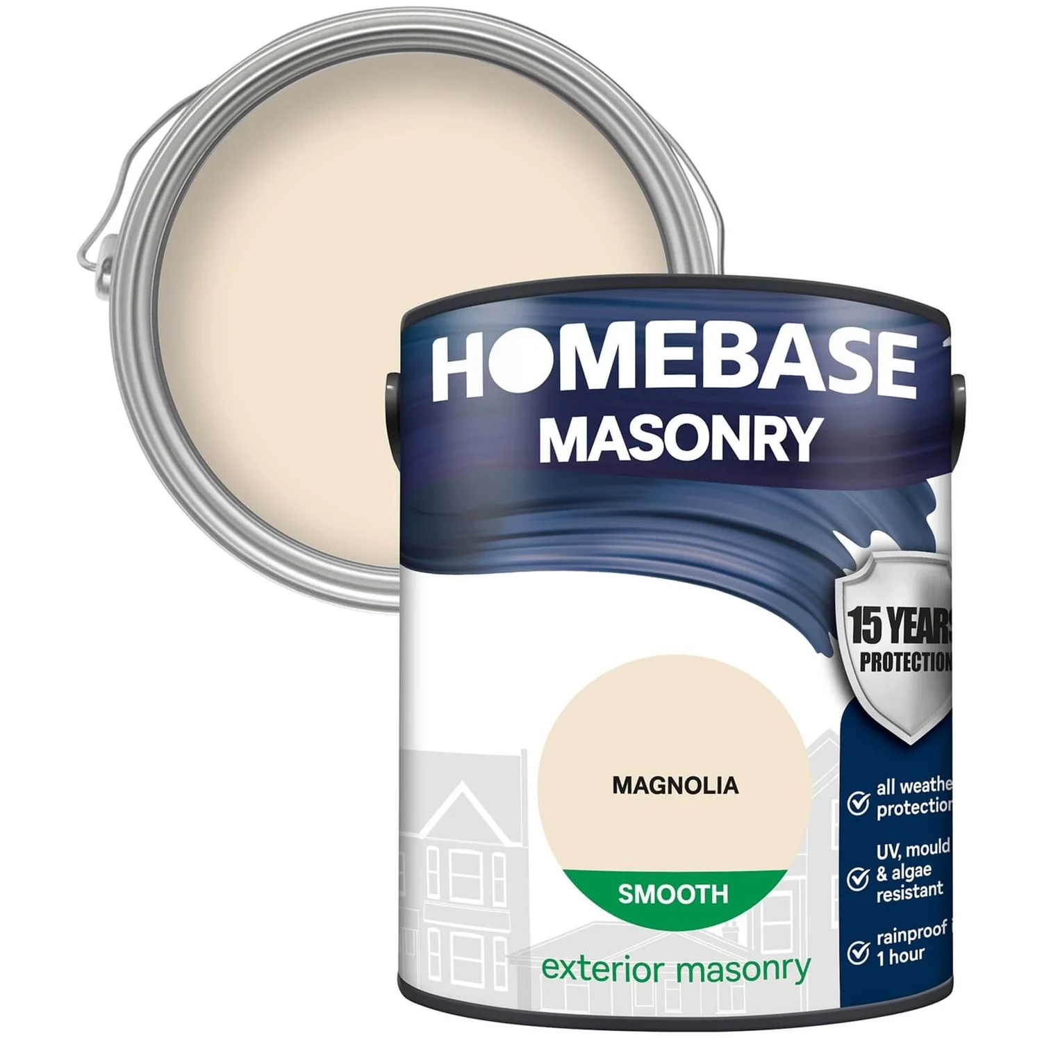 Homebase Smooth Masonry Paint - Magnolia 5L 3 Homebase Smooth Masonry Paint - Magnolia 5L