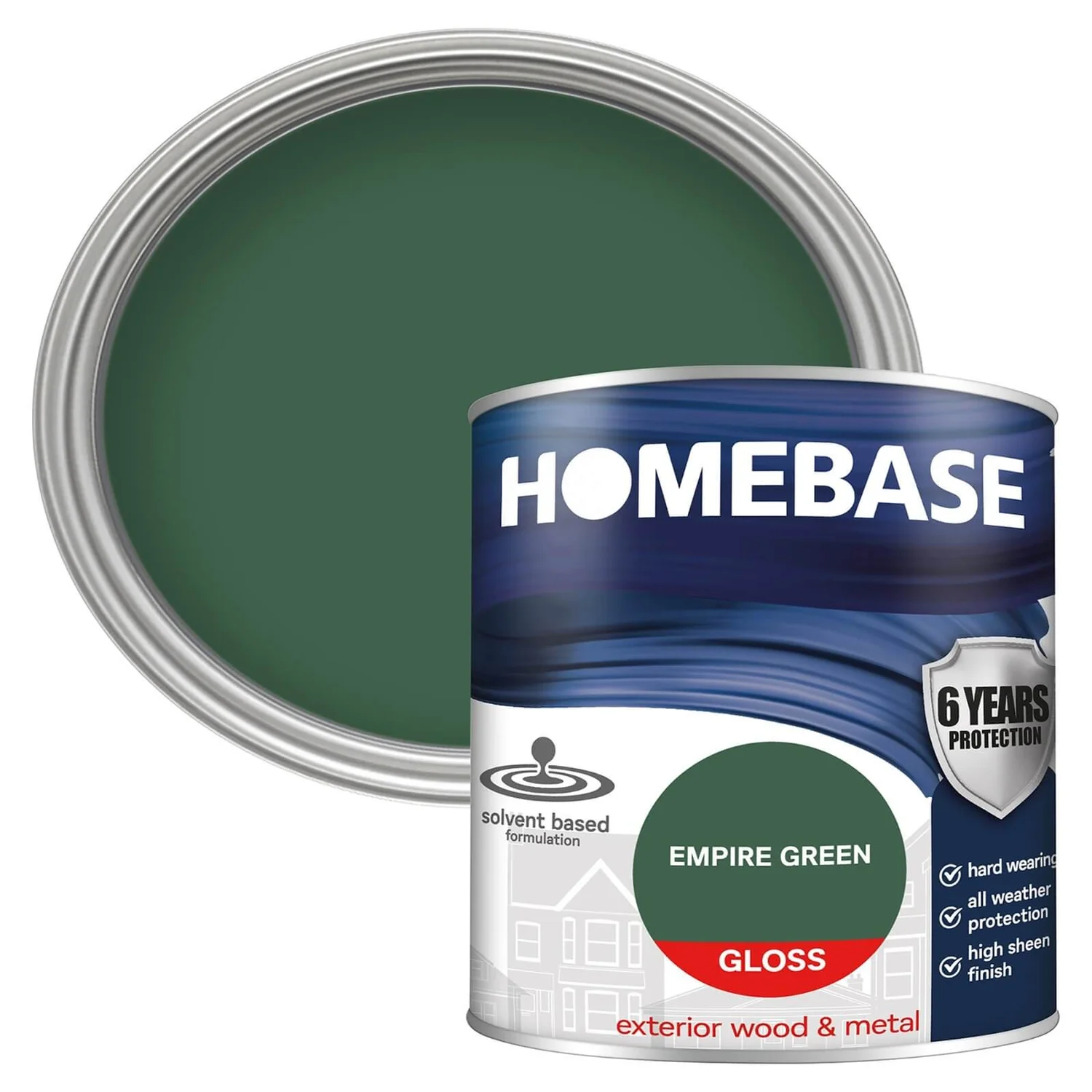 Homebase Exterior Gloss Paint - Empire Green 750ml 3 Homebase Exterior Gloss Paint - Empire Green 750ml