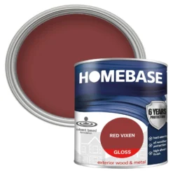 Homebase Exterior Gloss Paint - Red Vixen 750ml
