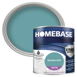 Homebase Exterior Satin Paint - Bahama Reef 750ml