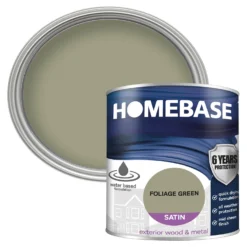 Homebase Exterior Satin Paint - Foliage Green 750ml