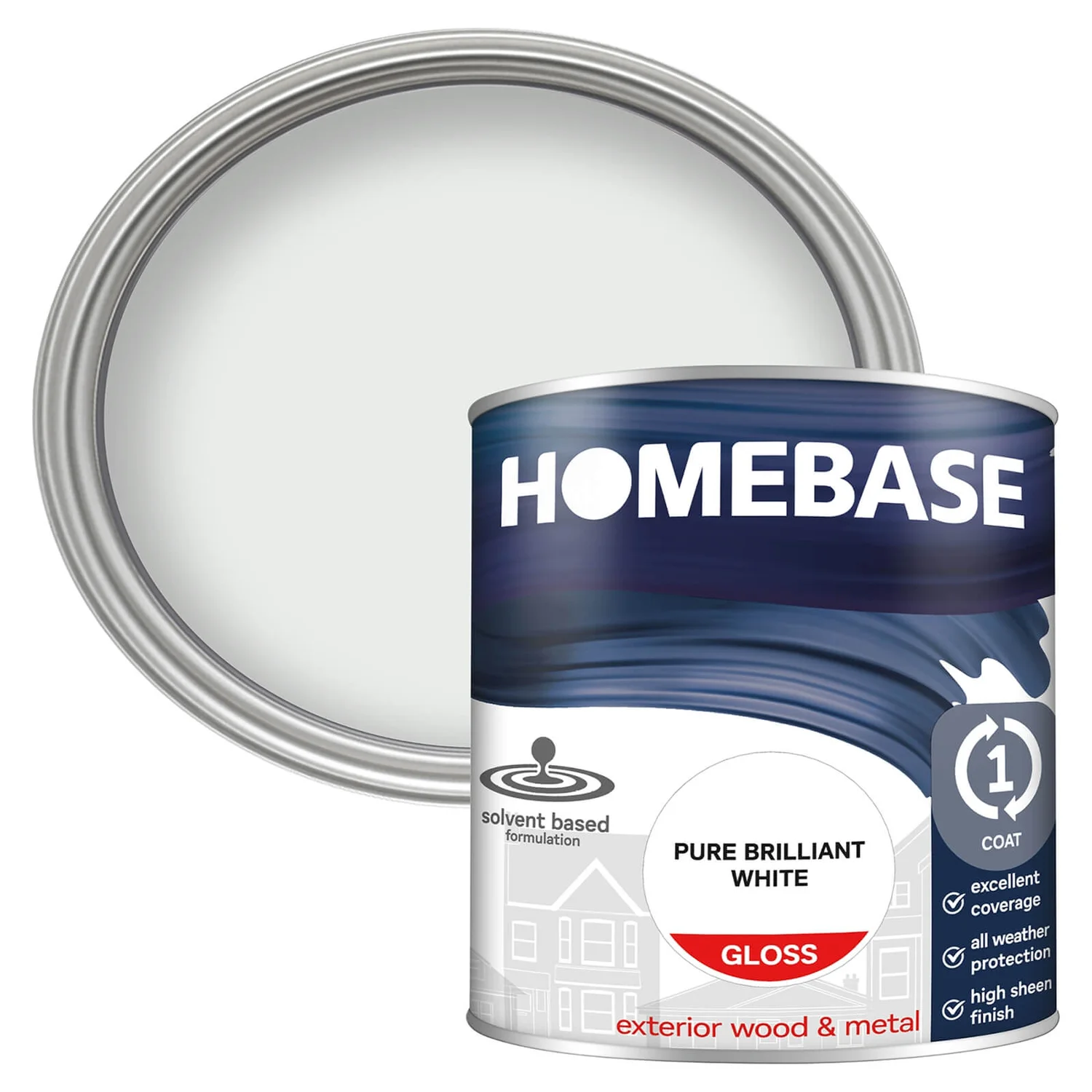 Homebase Exterior Gloss Paint - Brilliant White 750ml 3 Homebase Exterior Gloss Paint - Brilliant White 750ml