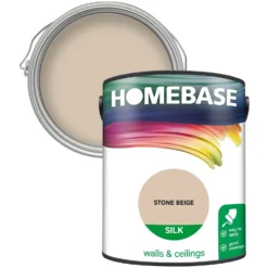 Homebase Silk Emulsion Paint Stone Beige - 5L