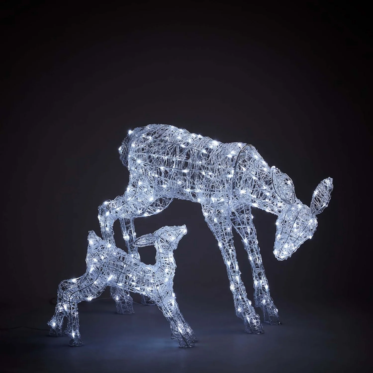 Acrylic LED Family Of Reindeer White 3D Outdoor Christmas Light Decoration 3 Acrylic LED Family Of Reindeer White 3D Outdoor Christmas Light Decoration