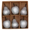 Silver Beaded Pears And Apples Christmas Tree Decorations - Pack Of 6 2 Silver Beaded Pears And Apples Christmas Tree Decorations - Pack Of 6 -Homebase 12839381 1894831898703246