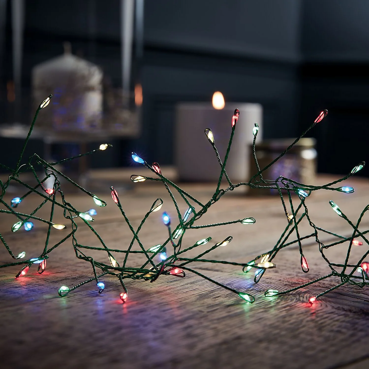 480 LED Green Copper Wire Cluster Christmas Lights - Multicoloured 3 480 LED Green Copper Wire Cluster Christmas Lights - Multicoloured