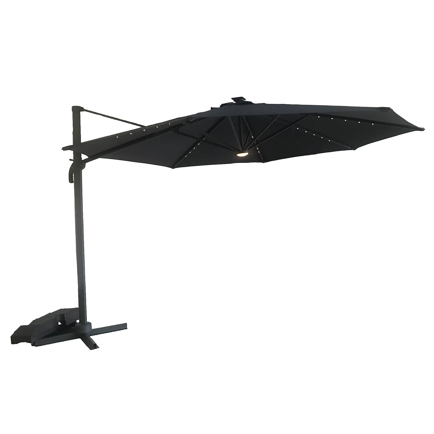 3.5m Overhanging Parasol With Lights 3 3.5m Overhanging Parasol With Lights