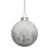 White & Grey Tree Scene Glass Christmas Tree Bauble - 90mm 2 White & Grey Tree Scene Glass Christmas Tree Bauble - 90mm -Homebase 13711116 1534985909297547